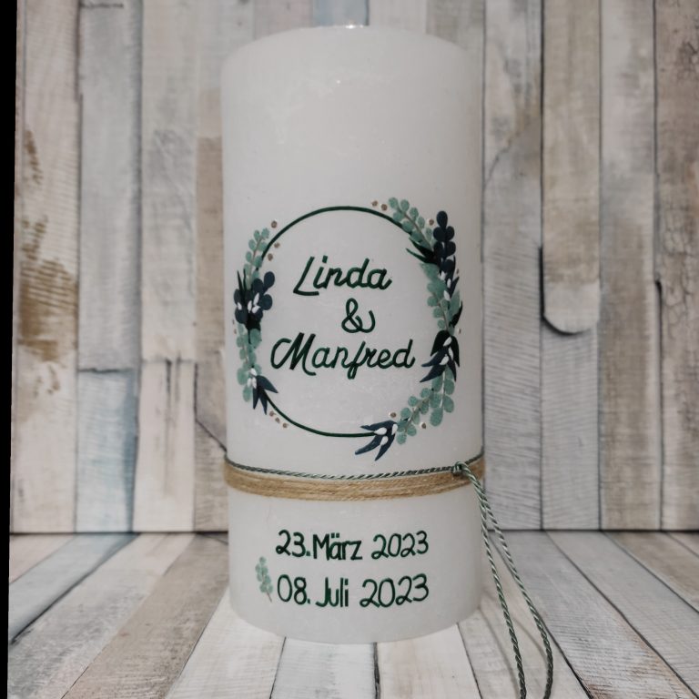 Hochzeitskerze individuell gestaltet Hochzeitskerze