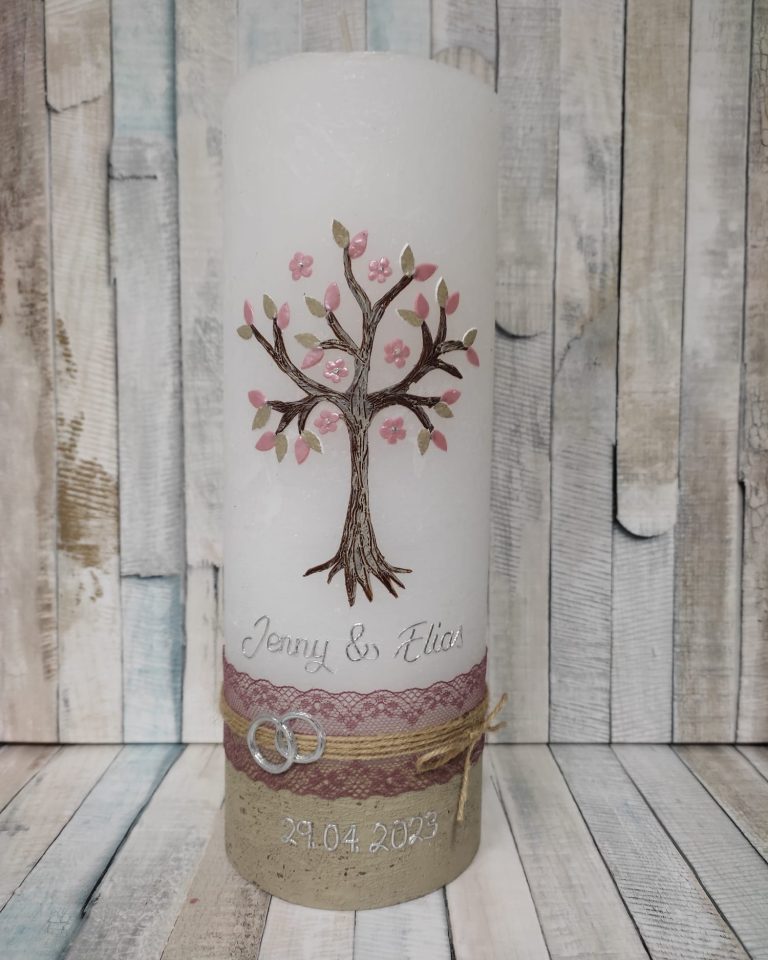 Hochzeitskerze individuell gestaltet Hochzeitskerze