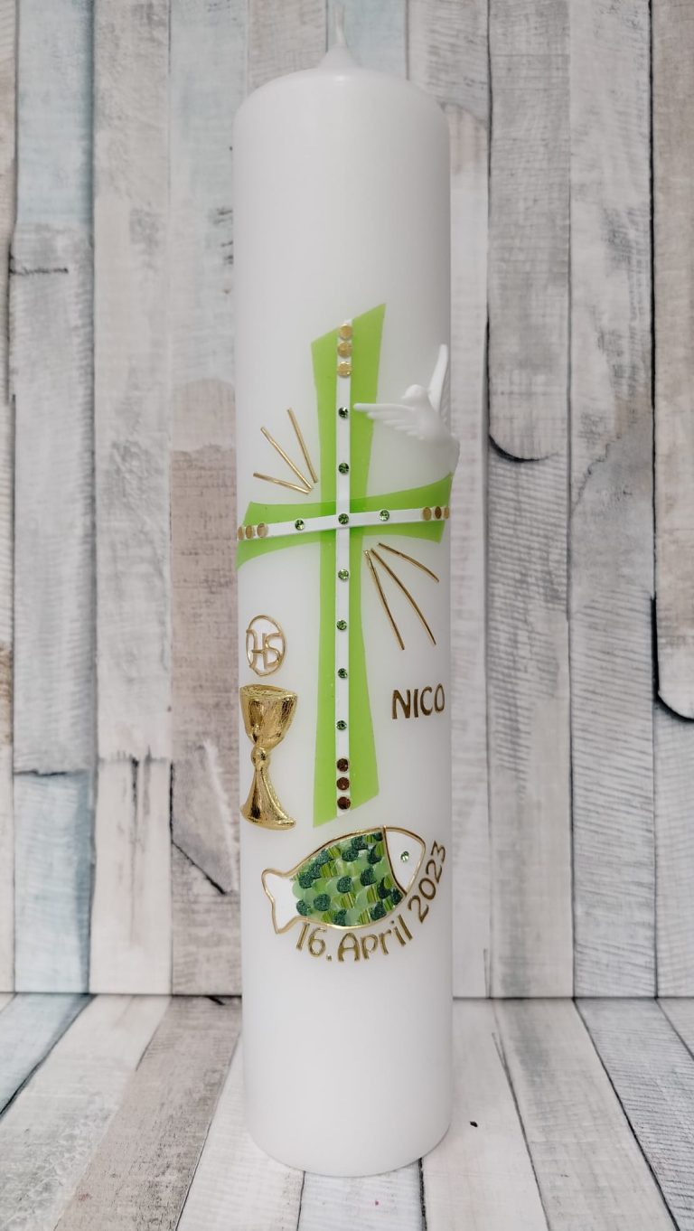 Kerze zur Erstkommunion, Konfirmation oder Firmung Kommunionkerze