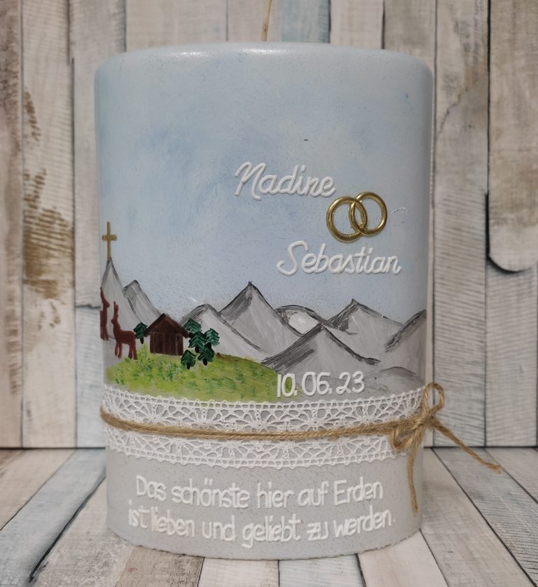 Hochzeitskerze individuell gestaltet Hochzeitskerze
